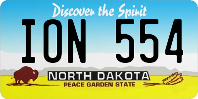 ND license plate ION554