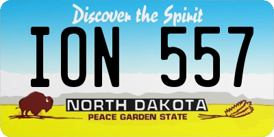 ND license plate ION557