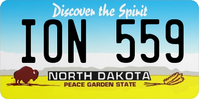 ND license plate ION559