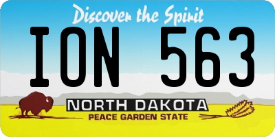 ND license plate ION563