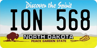 ND license plate ION568