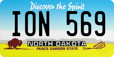 ND license plate ION569