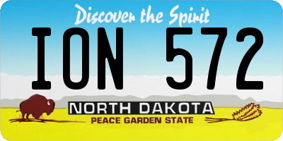 ND license plate ION572