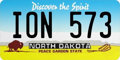 ND license plate ION573