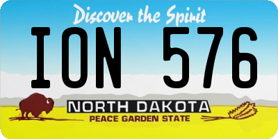 ND license plate ION576