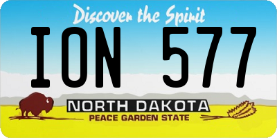 ND license plate ION577