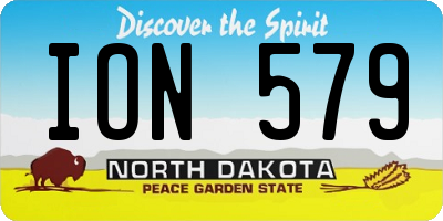 ND license plate ION579