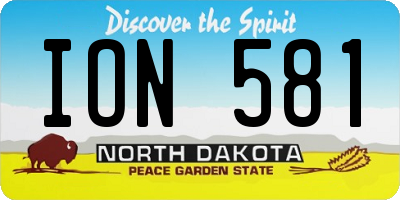ND license plate ION581