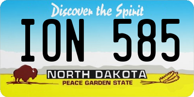 ND license plate ION585