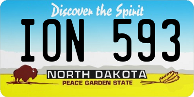 ND license plate ION593