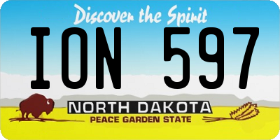 ND license plate ION597