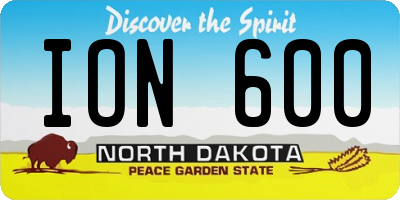 ND license plate ION600