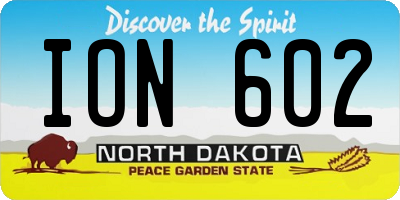 ND license plate ION602