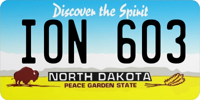 ND license plate ION603