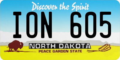 ND license plate ION605