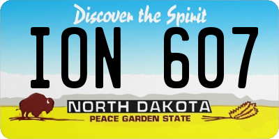 ND license plate ION607
