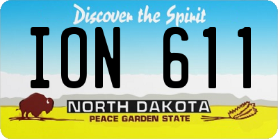 ND license plate ION611