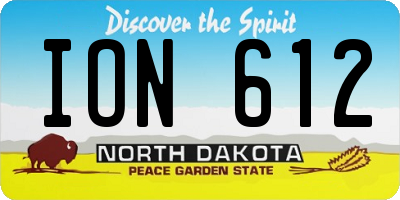 ND license plate ION612