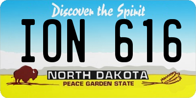 ND license plate ION616