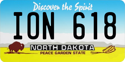 ND license plate ION618