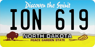 ND license plate ION619