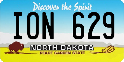 ND license plate ION629