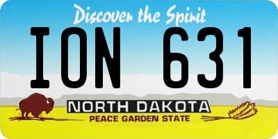 ND license plate ION631
