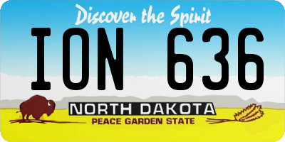 ND license plate ION636
