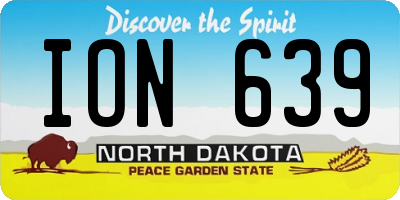 ND license plate ION639