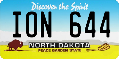 ND license plate ION644