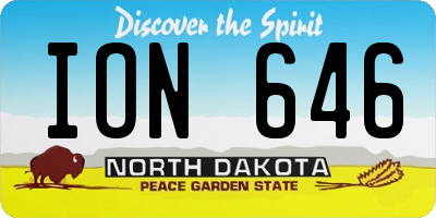 ND license plate ION646