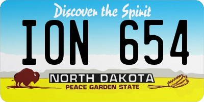 ND license plate ION654