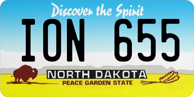 ND license plate ION655
