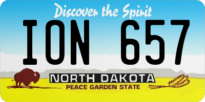 ND license plate ION657