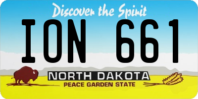 ND license plate ION661