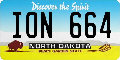 ND license plate ION664