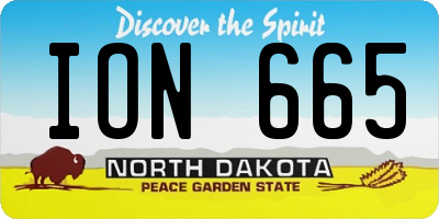 ND license plate ION665