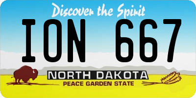 ND license plate ION667