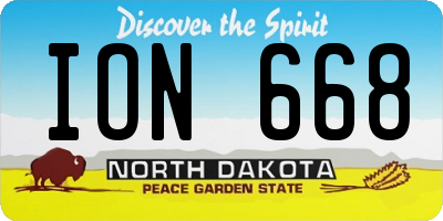 ND license plate ION668