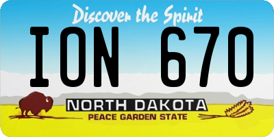 ND license plate ION670