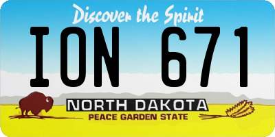ND license plate ION671