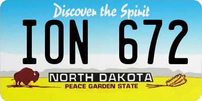 ND license plate ION672