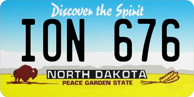 ND license plate ION676