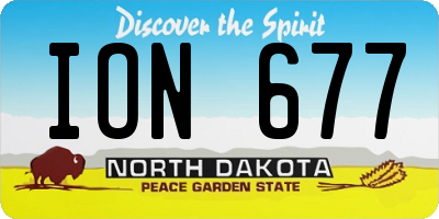 ND license plate ION677