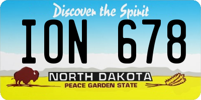 ND license plate ION678