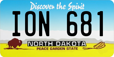 ND license plate ION681