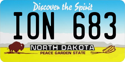 ND license plate ION683