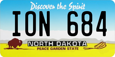 ND license plate ION684