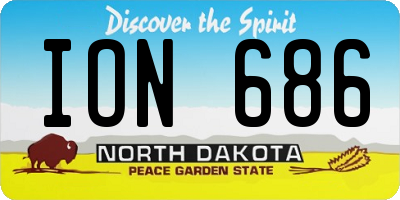 ND license plate ION686