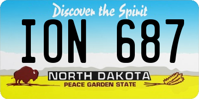 ND license plate ION687